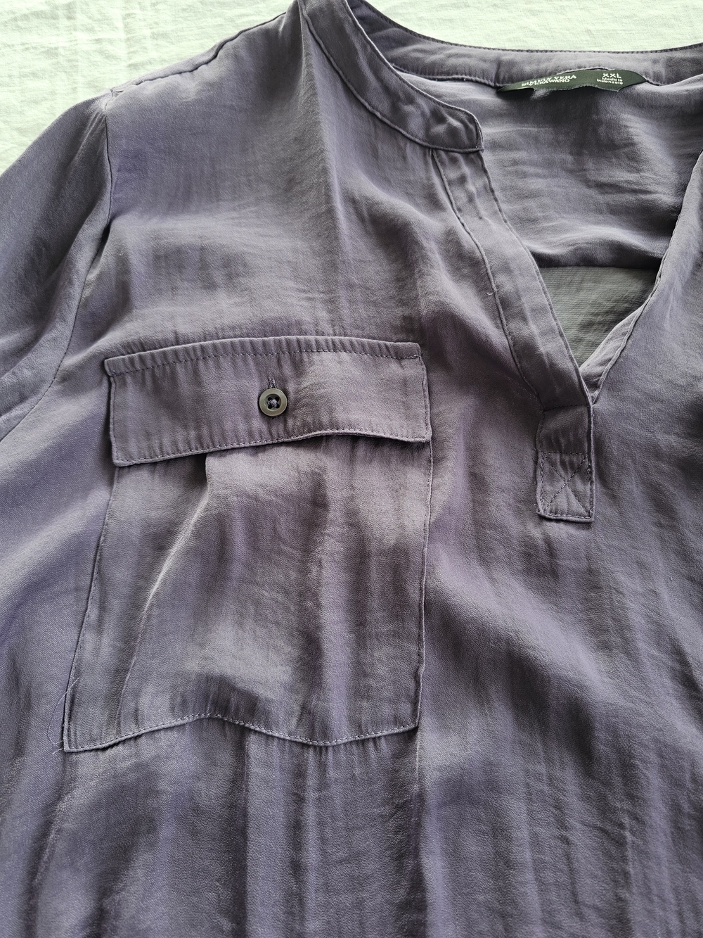 Vera Women's Purple V-Neck Pop Over Blouse Size XXL - Picture 3 of 8